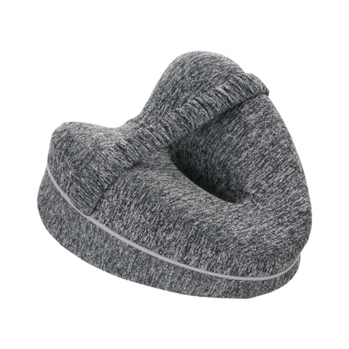 足枕 膝枕 就寝用 ハート型 横向き寝用 膝の間 睡眠枕 坐骨神経痛 膝クッション 矯正枕 低反発膝枕 補助枕 カバー洗濯可能 膝サポート 妊娠用 (グレー)