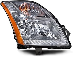 HEADLIGHTSDEPOT Chrome Housing Halogen Headlight Compatible With Nissan Sentra 2010-2012 Base S Sl Model Includes Right Passenger Side Headlamp