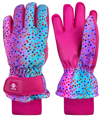 Image of N'Ice Caps Kids Waterproof Winter Thinsulate Warm Gloves | Boys and Girls Snow Ski Gloves with Durable Grippers on Palms, Fingers and Thumbs, 3M Insulation Ideal for Cold Weather