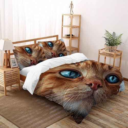 Housse de couette double lavable sans décoloration imprimé animaux 3D microfibre
