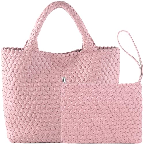 Image of JINMANXUE Fashion Woven Bag Shopper Bag Travel Handbags and Purses Women Tote Bag Large Capacity Shoulder Bags