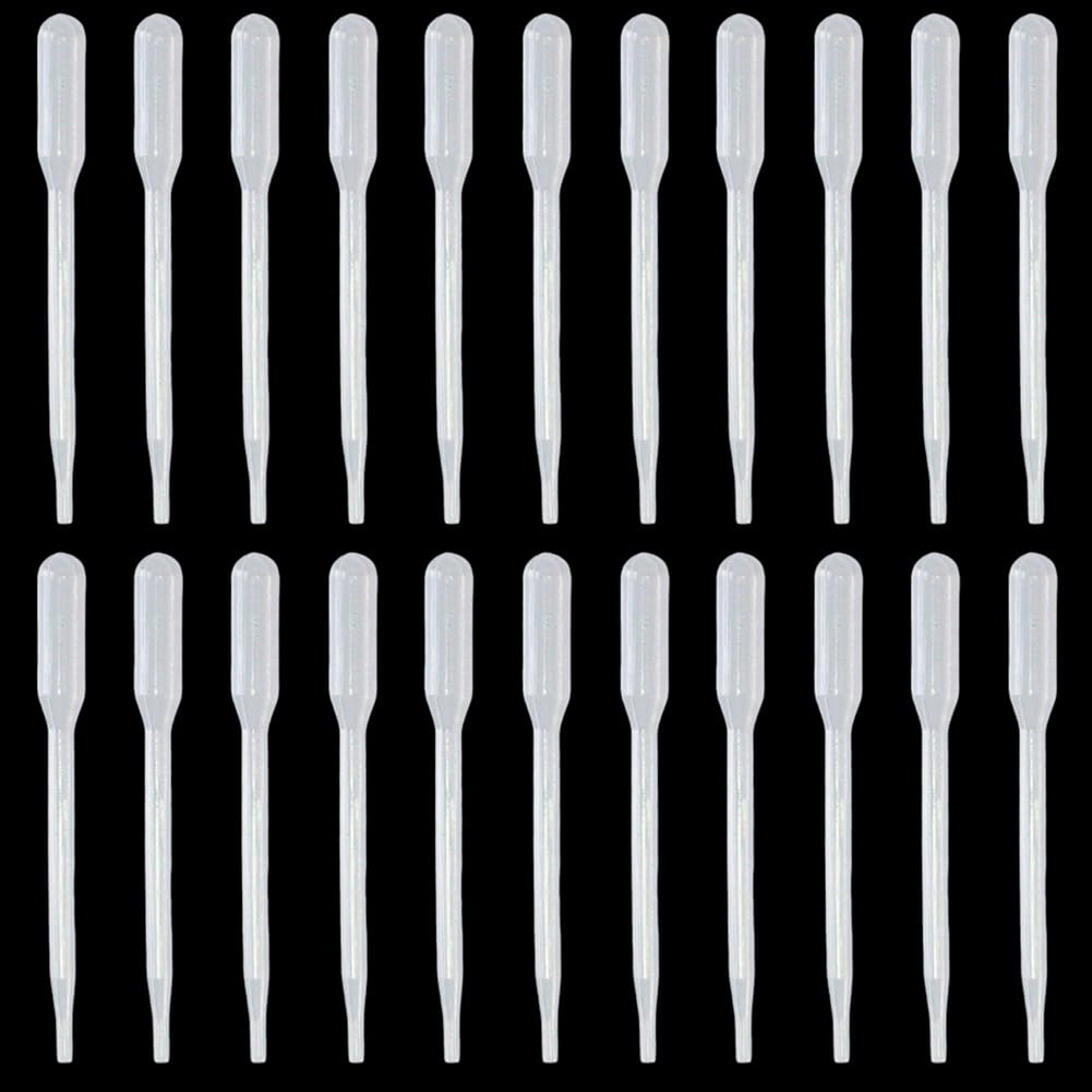 100 Pcs Mini Compte-Gouttes en Plastique Compte-Gouttes Outil Petit 0.2ml Refillable Transparent Longue Huile EssentiPipette de Laboratoire Huile EssentiLiquide Résine Artisanat Accessoires
