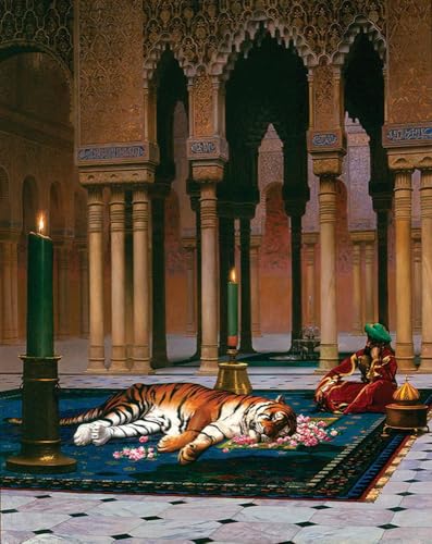 Peinture sur toile Le chagrin du tigre Pacha peinte à la main par des maîtres