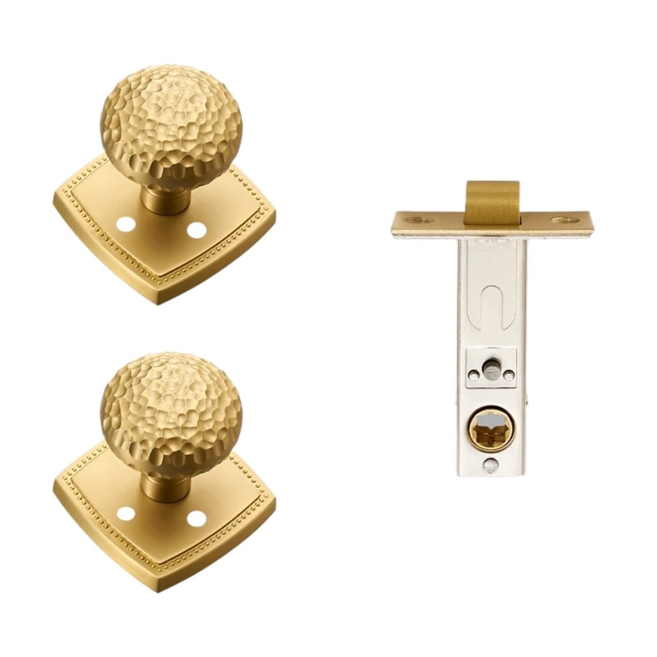 Serrure de porte en laiton martelé haut de gamme pour l'élégance de votre intérieur