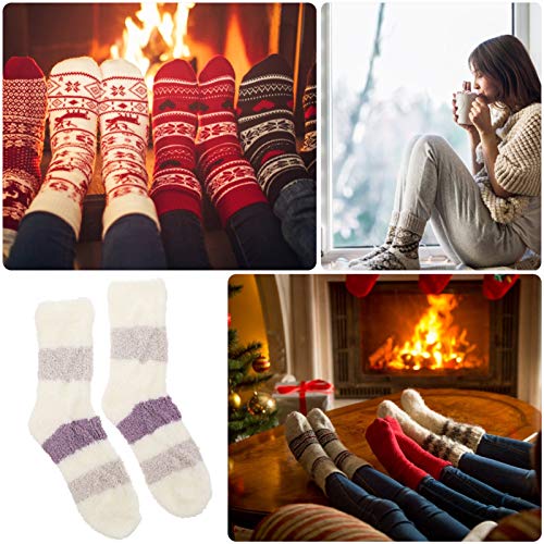KESYOO 4 pares de meias felpudas de pelúcia para inverno macias e aconchegantes meias versáteis para
