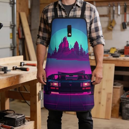 Delantal de Trabajo Retrowave Pictures Unisex Ajustable miniatura 5