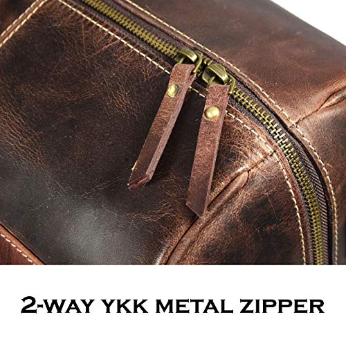 Aaron Leather 20 inch Full Grain Leather Weekender Duffle Bag (Walnut)