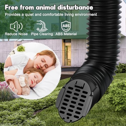 1 Pack Downspout Rodent Guard, Twist In Insert for 4" Round Rain Gutter Downspout Extension Hose to Block Animals and Debris, with Leaf Filter Design (Black) by Sejhgwg - Used condition - Image 8