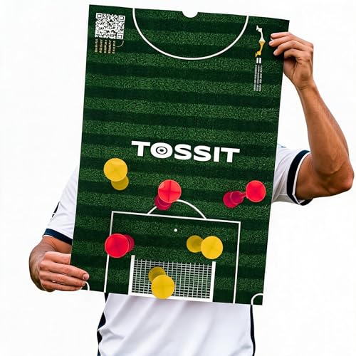 TOSSIT 2-in-1 Poster Game: Attack & Penalty Mode for Darts with Suction Cup | Repositionable and Reusable up to 200 Times | Lightweight Easy to Install | Family and Friends | World Football Edition