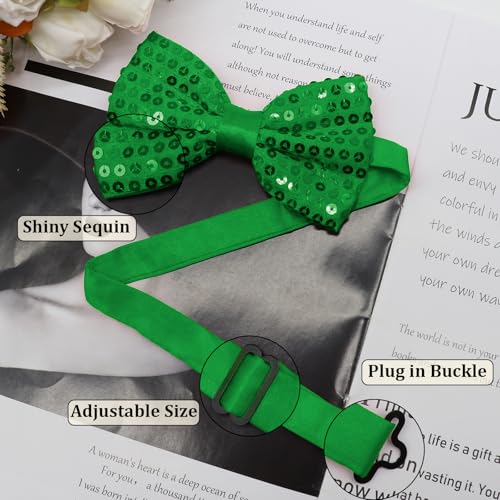Image of Sequin Bow Ties for Men, Sparkling Mens Bow Tie for Prom Recital | 4.33 inch x 2.75 inch, Pre-tied Men's Bow Tie, Adjustable Strap, Shiny Sequin Surface, Assorted Versatile Hues, for Festival Party