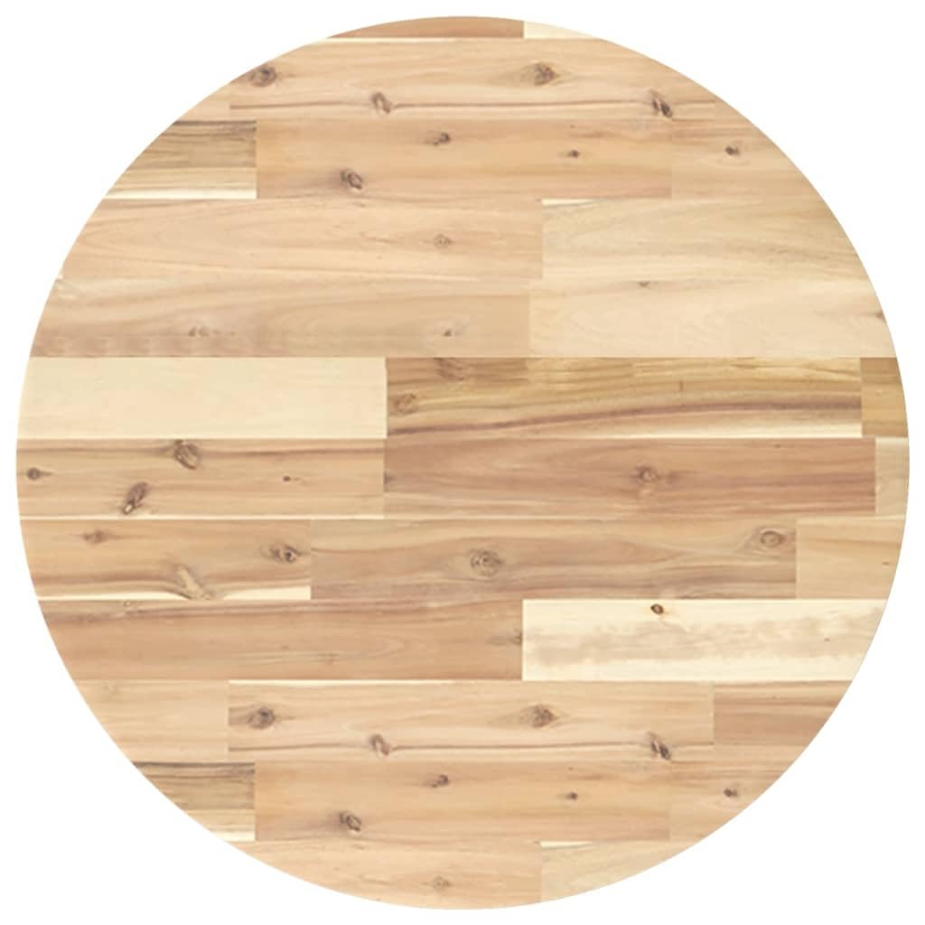 vidaXL Tischplatte, Holzplatte Rund, Massivholzplatte für Esstisch Bartisch Beistelltisch, Ersatztischplatte, Ø60x2cm Massivholz Akazie