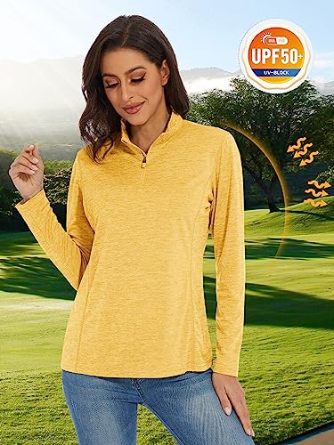 MAGCOMSEN Women's 1/4 Zip Shirts UPF 50+ Sun Protection Pullover Long Sleeve Quick Dry Workout Hiking Athletic Shirts - Image 5