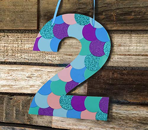 Mermaid Party Sign, Mermaid Haning Party Decoration Sign for Baby Shower Baby 1st 2nd 3rd Birthday Party Supplies Mermaid Theme Party Favors Room Wall Door Decors (Mermaid 2)