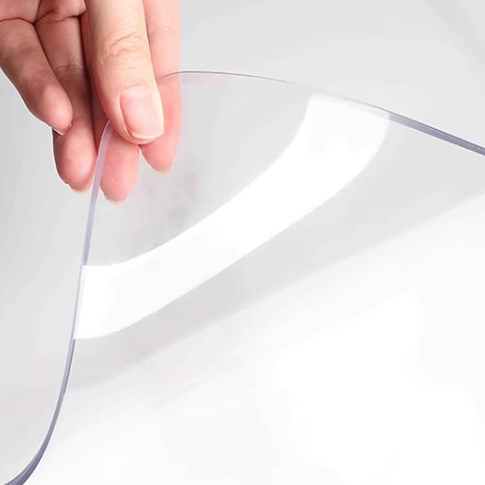PVC Clear Table Protector Clear Table Cover Protector 1.5mm PVC 65° Beveled Edge No Shrinkage Multiple Sizes(75x150cm/30x59in)