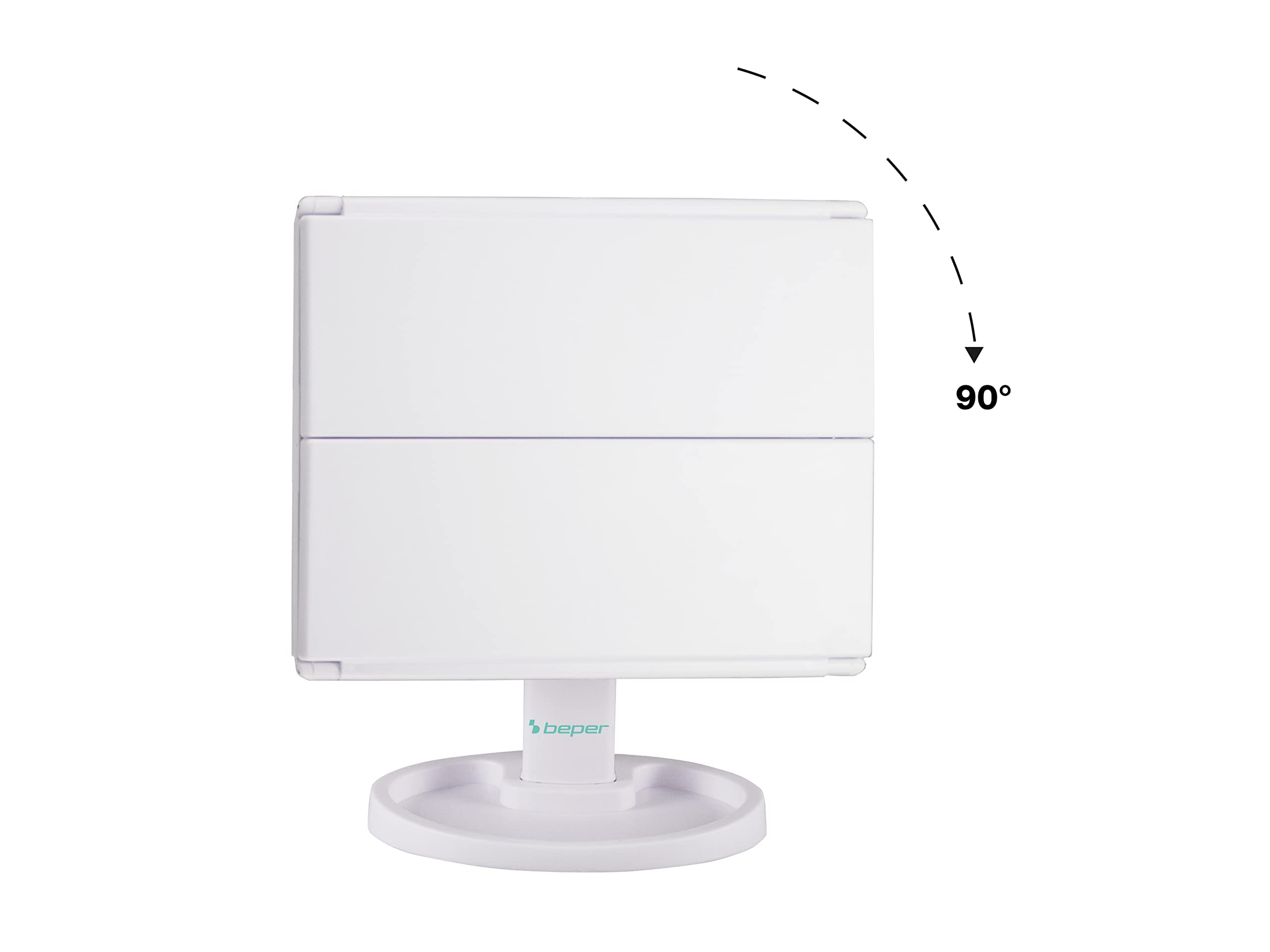 BEPER P302VIS050 Specchio con Luci, Ingranditore 1x / 2x / 5x - Make-Up per Postazione Trucco, 35x24 cm
