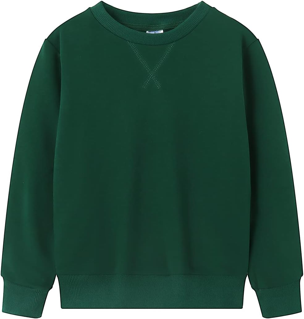 Spring&Gege Youth Basic Sport Crewneck Pullover Sweatshirts for Children(3-14 Years)