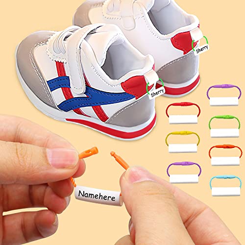 30 etiquetas de sapatos à prova d'água, etiquetas de creche, etiquetas de nome para roupas, bolsas escolares, garrafas de água, material escolar (branco, branco)
