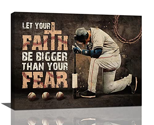 Christian Baseball Wall Art Canvas Print 16"x12