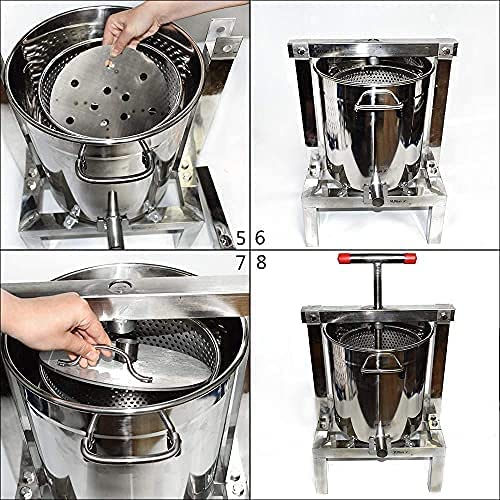 蜂蜜圧搾機 15L超大容量 5級濾過プログラム 養蜂器具 蜂蜜分離器 採蜜器 プレス機 蜂蜜手動式 蜂蜜ワックスプレス ハニープレス 圧縮製蝋器 蜂蜜抽出 蜜こし器 Amazon | RAAKIMO 蜂蜜圧搾機 15L大容量 蜂蜜分離器 5級濾過プログラム