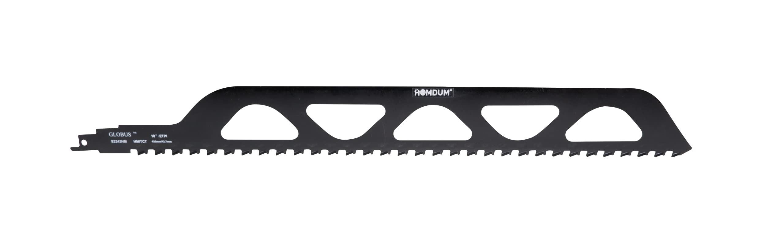 Homdum 18 nch Siporex Reciprocating Saw Blade with Tungsten Carbide Teeth for Cutting Aerated Concrete Blocks and AAC Concrete Bricks Cutter Blade fits Saber saw machine size 455mm