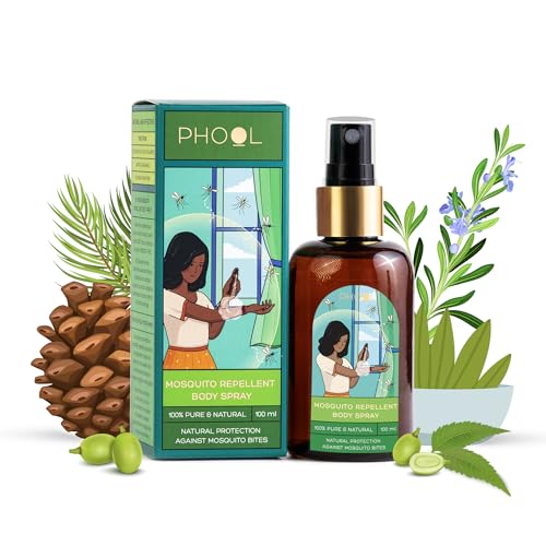 Image of Phool mosquito repellent for baby - Mosquito Body Spray (100 ml) | 0%-DEET | Safe for Baby and Mother | No Stain on clothes-Protective Shield Against Mosquitos for upto 6 hours | Non greasy & Gentle on skin, tough on Mosquitos | Fragrance of Tulsi, Lavender and Eucalyptus