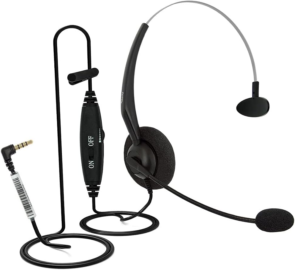 3.5mm Cell Phone Headset with Microphone Noise Cancelling