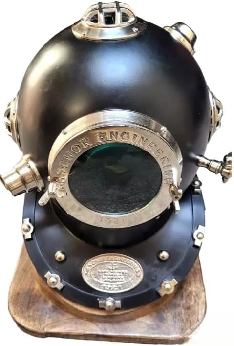 U.S Navy Diving Helmet Mark V Marine Scuba Diving Marine Helmet Black Finish.