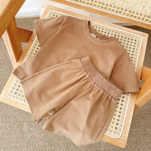 Image of 4 Piece Baby Boys' Clothing Sets Toddler Summer Outfits | Cotton Cute Baby Boy Summer Clothes, Short Sleeve Toddler T Shirts & Elastic Short Sets for Infant
