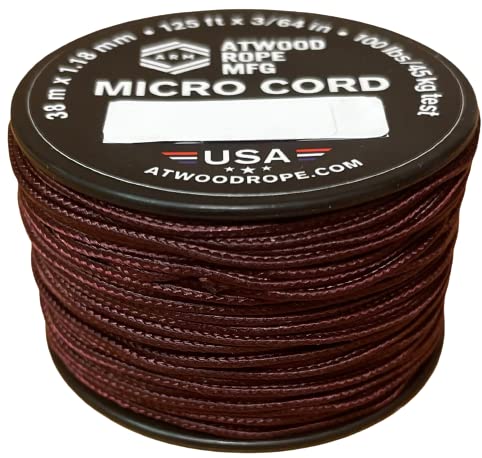 Atwood Rope MFG Tactical Nylon/Polyester Micro Utility Cord 1.18mm X 125ft Reusable Spool | Fishing Gear, Jewelry Making, Camping Accessories (Maroon) โ image 1