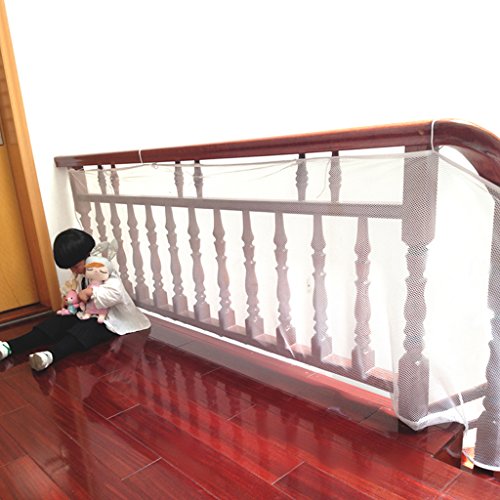 image for Hipiwe Rail Net 6.6ft L x 2.5ft H Indoor Balcony and Stairway Railing 
