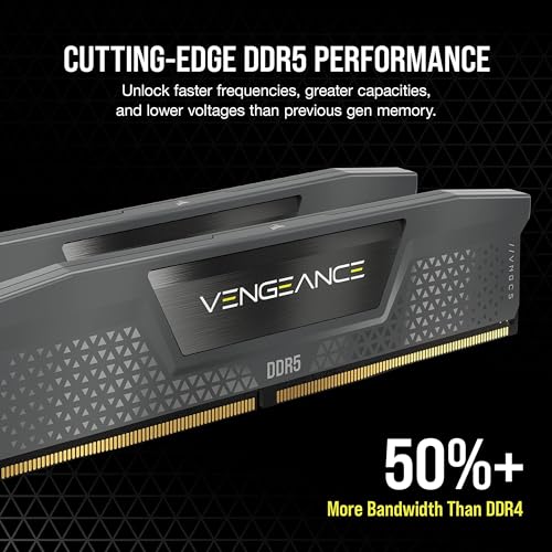 Image of CORSAIR VENGEANCE DDR5 64GB (2x32GB) DDR5 6000MHz CL30 AMD EXPO Intel XMP iCUE Compatible Computer Memory - Gray (CMK64GX5M2B6000Z30)