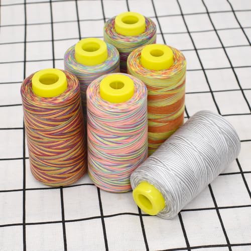 Hilos de Costura de Poliéster Multicolor, 6 Conos 3000yd miniatura 5