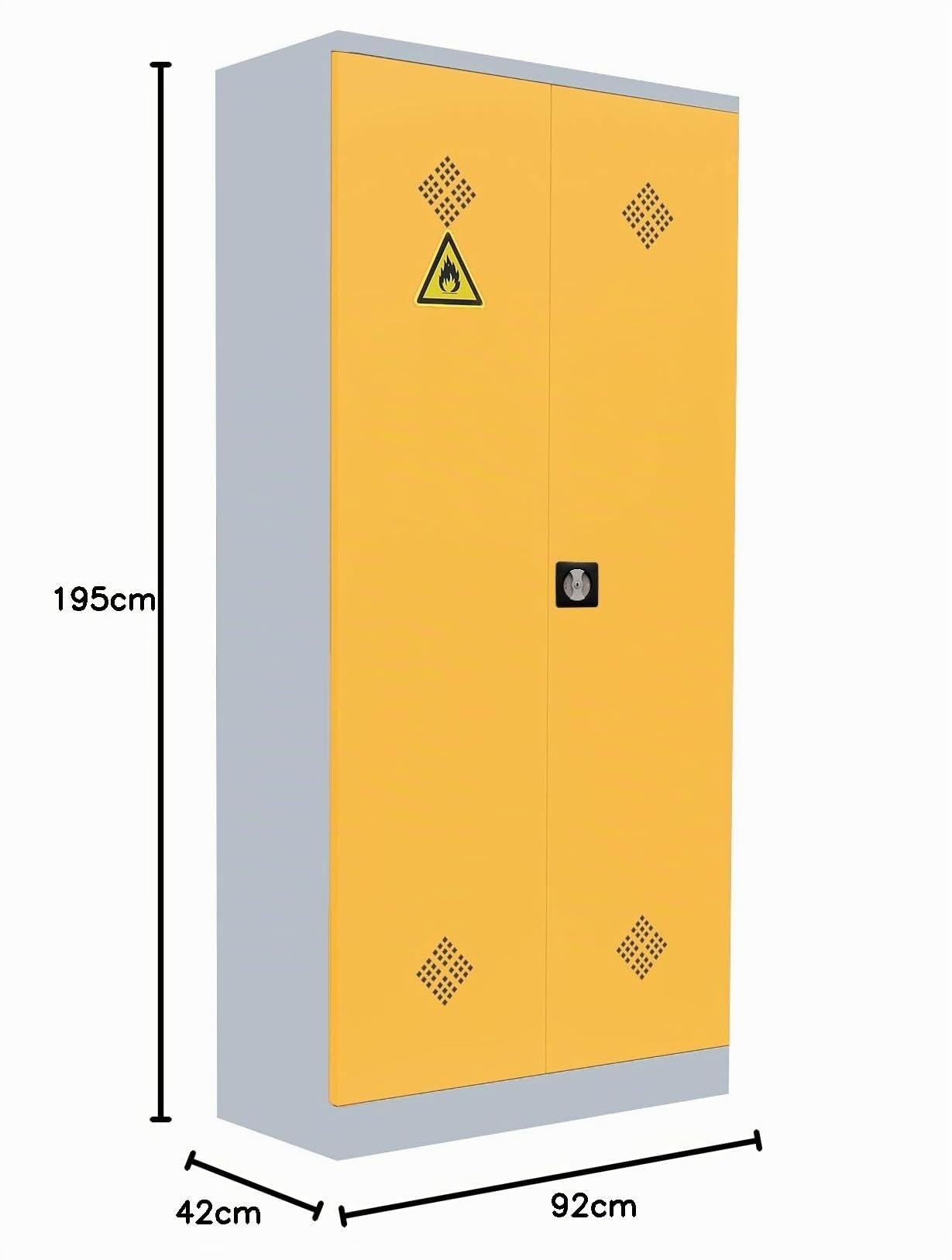 Lüllmann Umweltschrank Gelb 195x92x42cm (HxBxT) komplett montiert