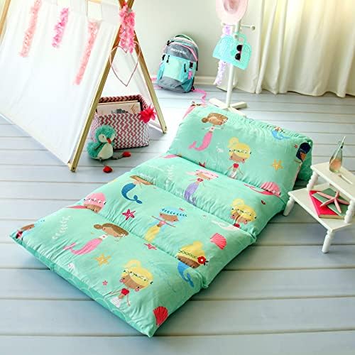 Butterfly Craze Floor Pillow Bed Lounger Cover, Cozy & Stylish Seating Solution for Kids & Adults, Recliner Floor Cushion for Ultimate Comfort, Holds 5 Pillows, Cover Only, Aqua Mermaid, Queen