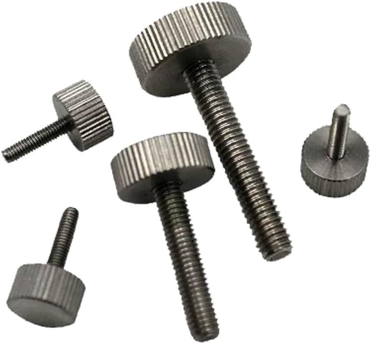 1pcs M5 M6 Hand Twist Big Flat Head Knurled Screws 16mm 20mm HD 6mm 7mm HT Screw thread Bolts 304 stainless steel - (Size: M5x12mmxD16x6mm)