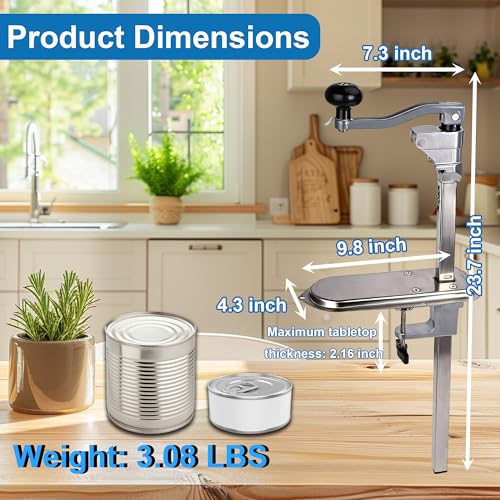 Commercial Can Opener Heavy Duty, Manual Industrial Table Mount Can Opener for #10 Cans, Adjustable Stainless Steel Blade, Fits for 11100, Large Cans, Restaurant Kitchen Use by MOUEEY - Image 2