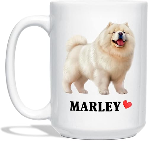 Tazas de café de viaje blancas personalizadas con nombre Chow Chow, taza de café personalizada para amantes de los perros, taza de café