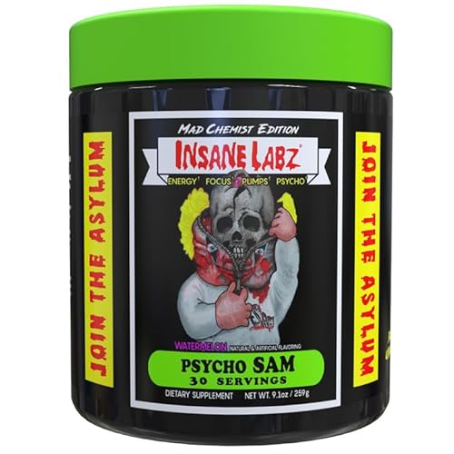 Insane Labz Psycho Sam, High Stimulant Pre Workout Powder, 30