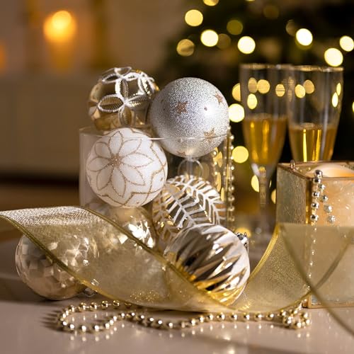 Valery Madelyn Weihnachtskugeln,16 Stücke 8cm Christbaumkugeln Weihnachtskugel Weihnachtsdeko Bruchsichere mit Geschenkpaket… – Ansicht 5