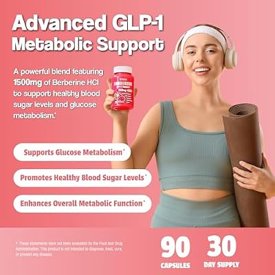 حبوب مكمل إنقاص الوزن بربارين 1500 مجم Glp-1 للنساء والرجال - مثبط للشهية مع القرفة السيلانية وشوك الحليب وبيكولينات الكروم والشاي الأخضر وحمض ألفا ليبويك - 90 كبسولة نباتية