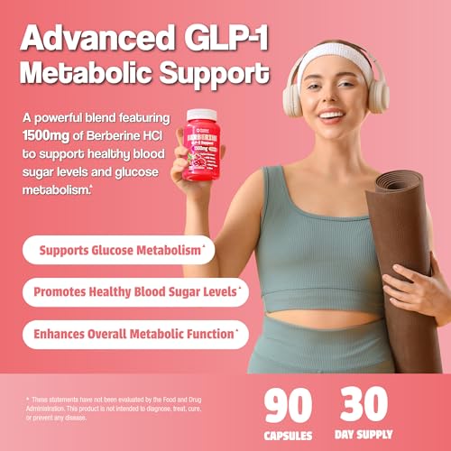 Berberine 1500mg GLP-1 Weight Loss Supplement Pills for Women & Men - Appetite Suppressant with Ceylon Cinnamon, Milk Thistle, Chromium Picolinate, Green Tea & Alpha Lipoic Acid - 90 Veggie Capsules - Thumbnail 3