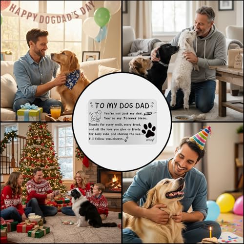 Hewonnn Dog Dad Gifts for Men - Father's Day,Birthday Card fron Dogs to Dad - Laser Engraved Wallet Card from Dog to Daddy - Image 4