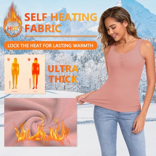 Image of Thermal Underwear Tank Top Fleece Shirt Cami Sleeveless Thermal Top Warm Undershirt Base Layer Women Cold Weather