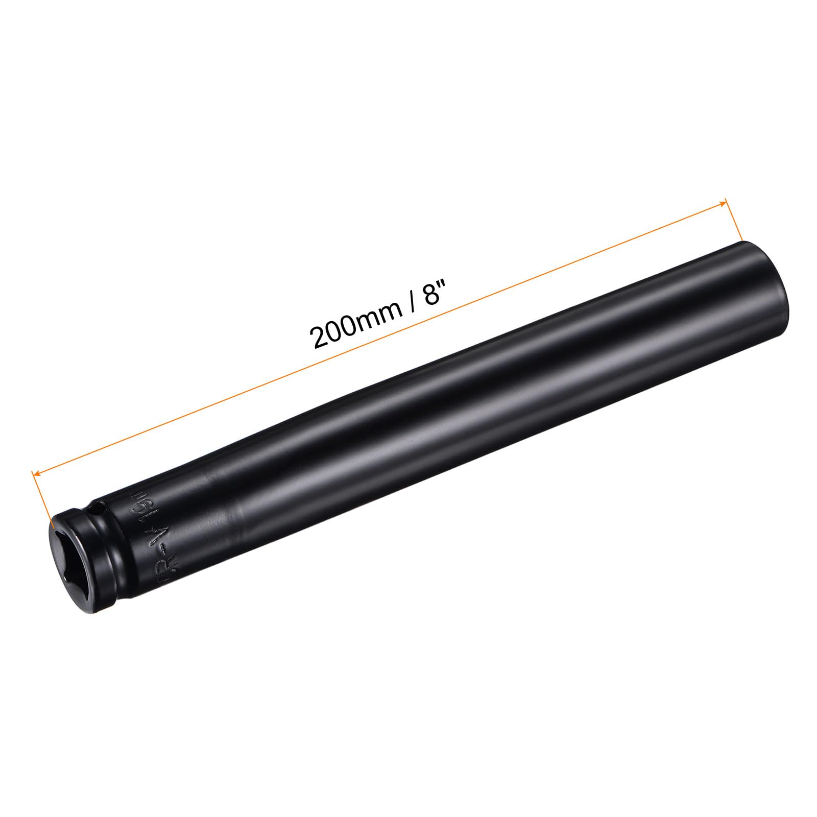 sourcing map Prise 1/2" Par Douille de 19 mm de Profondeur douille à choc, Acier Cr-V Traité Thermiquement, Longueur 200mm (8"), Tailles Métriques à 6 Points.