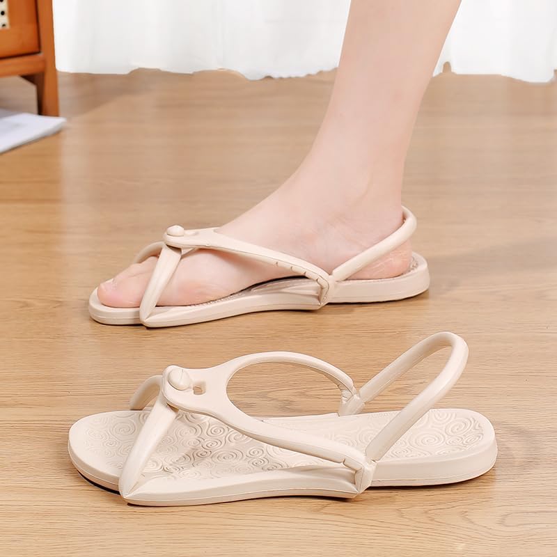 Travel Sandals Shower Shoes For Men Women - Foldable Flip-Flop Slippers Non-Slip Quick-Dry, Portable House Shoes For Bathroom Gym Spa Pool Beach image 3