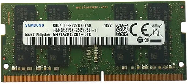 Samsung 16GB DDR4 PC4-21300, 2666MHZ, 260 PIN SODIMM, 1.2V, CL 19 laptop ram memory module