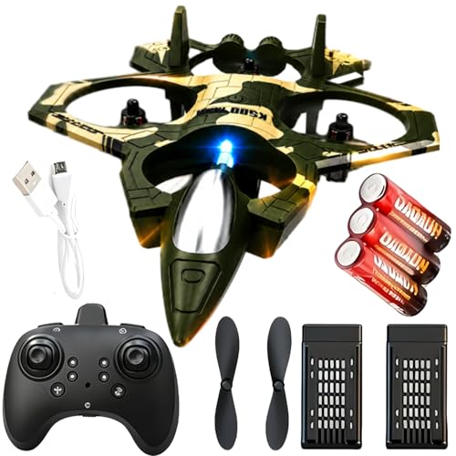 RC Drone Remote Control Aircraft RC Quadcopter 2 Batteries 360 Flips FPV Drone Altitude Hold One-Key Takeoff/Landing Cool LED Lights Rechargeable Long Flight Time 3 Speed Modes