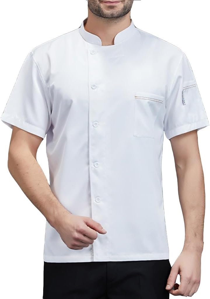 Professional Unisex Chef Jacket for Restaurant Kitchen Cooking Chef Uniforms Short Sleeve Women Men Chef Coat