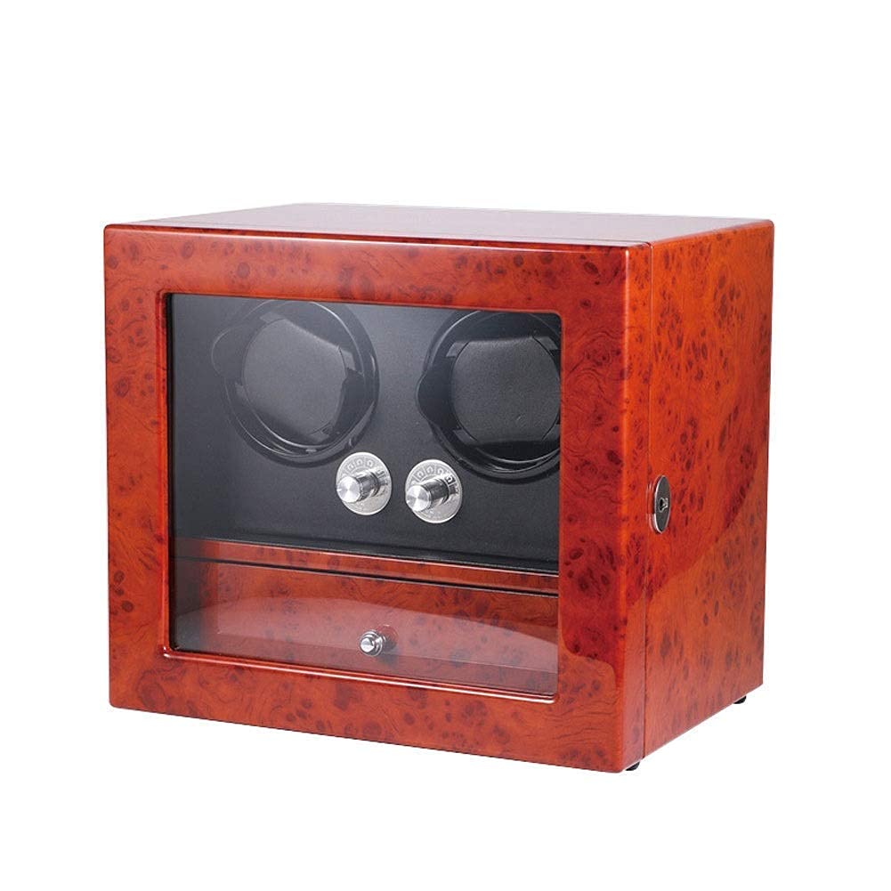 OLSKFUH Wooden Watch Winder 2 + 5 Quiet Motor Automatic Watches Storage Boxes 5 Rotation Modes - Handmade,