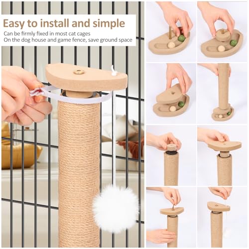 Set de 2 rascadores para gatos con bola y masajeador miniatura 4